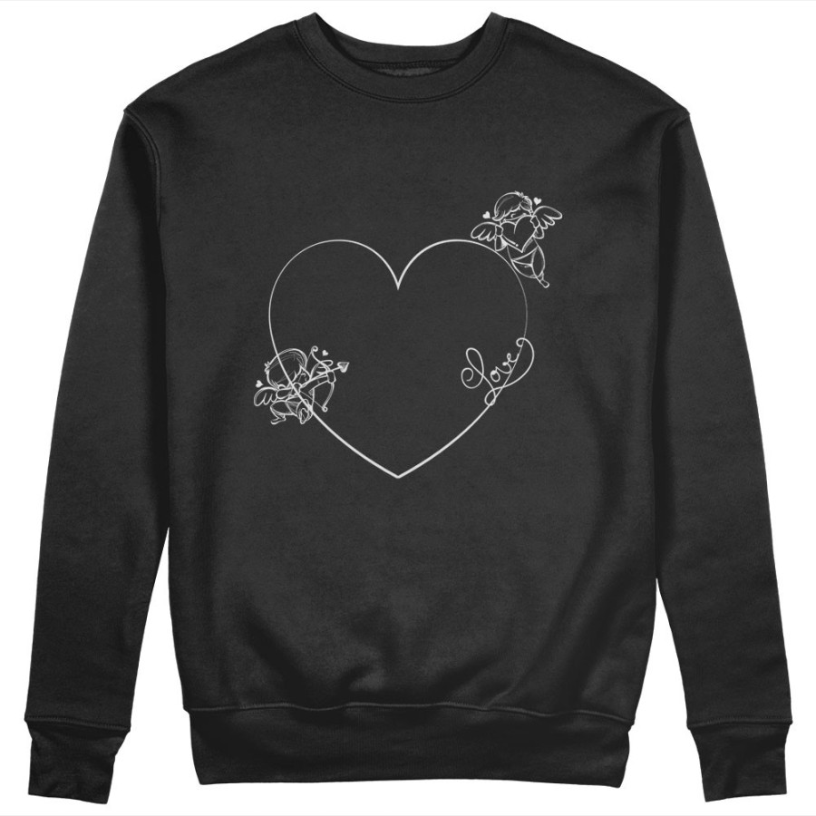 Felpa uomo personalizzabile con nome cuore stilizzato con cupido Love