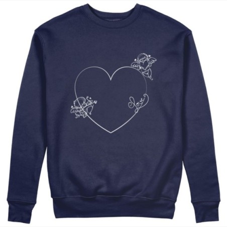 Felpa uomo personalizzabile con nome cuore stilizzato con cupido Love