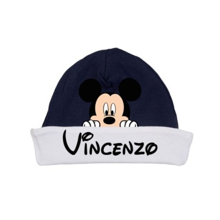 Cappello personalizzato con nome topolino che esce dalla...