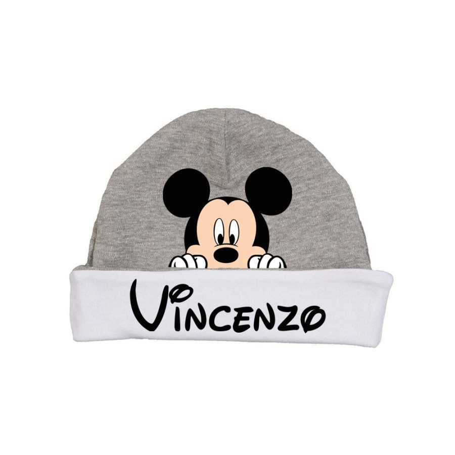 Cappello personalizzato con nome topolino che esce dalla tasca Cartoon