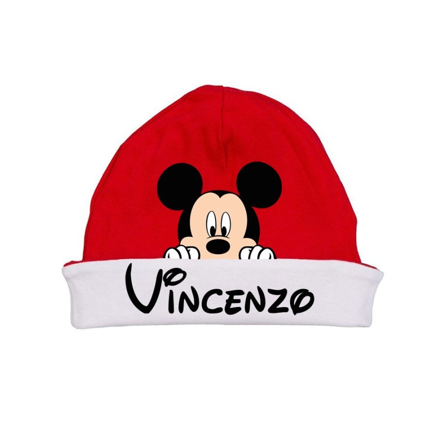 Cappello personalizzato con nome topolino che esce dalla tasca Cartoon