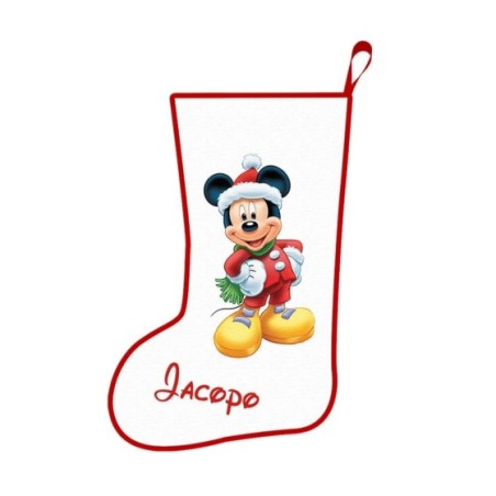 Calza della befana personalizzata con nome christmas topolino Cartoon