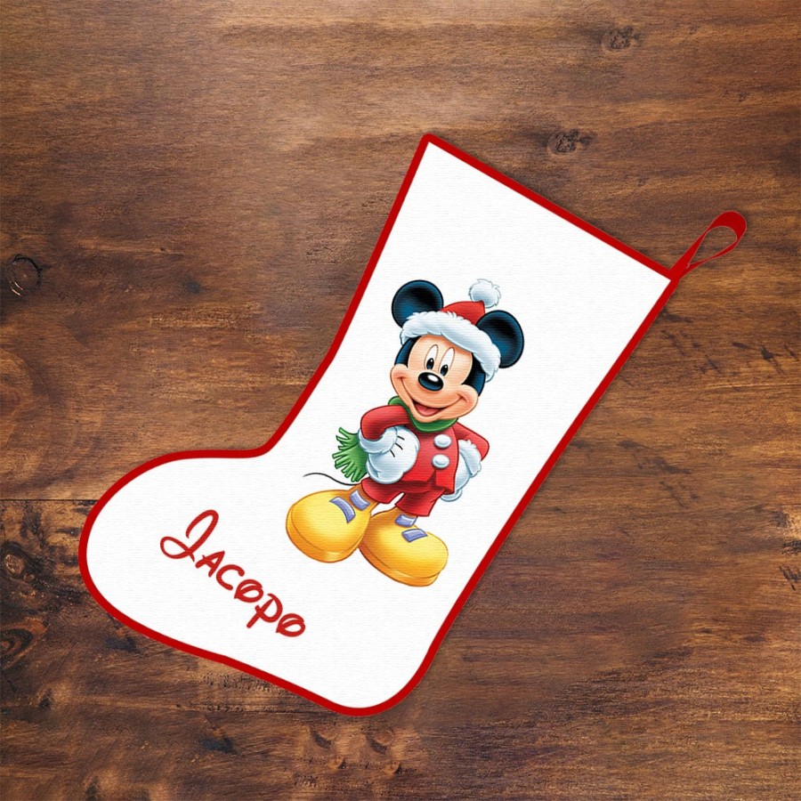 Calza della befana personalizzata con nome christmas topolino Cartoon