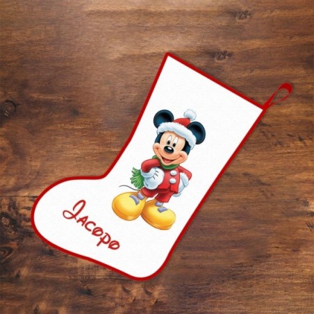 Calza della befana personalizzata con nome christmas topolino Cartoon