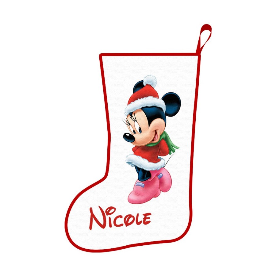 Calza della befana personalizzata con nome christmas minnie Cartoon