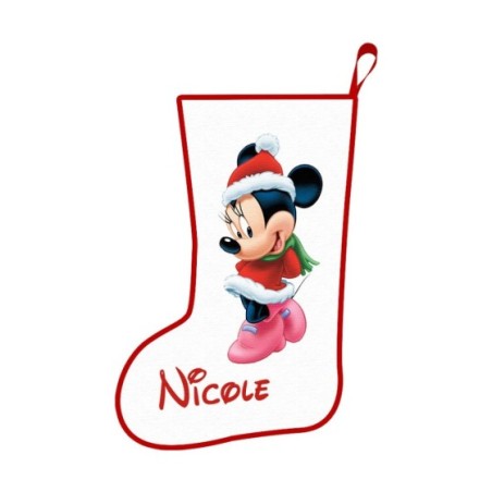 Calza della befana personalizzata con nome christmas minnie Cartoon