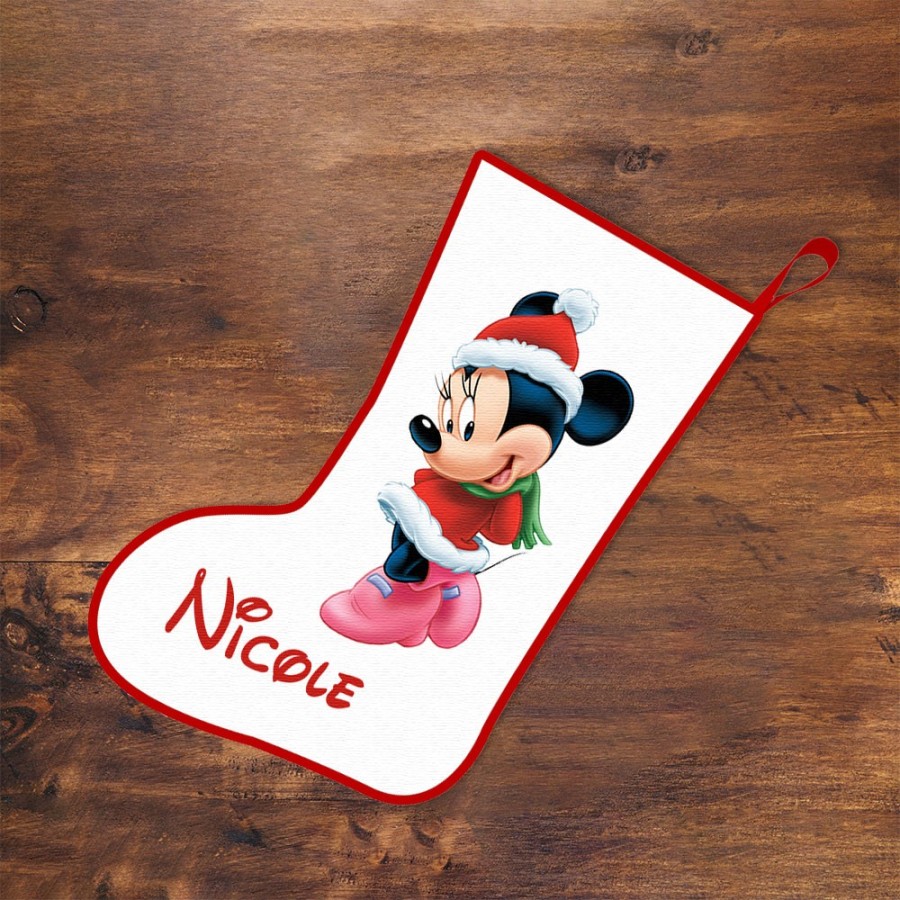 Calza della befana personalizzata con nome christmas minnie Cartoon