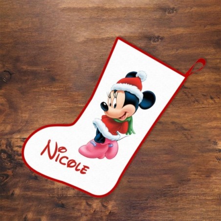 Calza della befana personalizzata con nome christmas minnie Cartoon