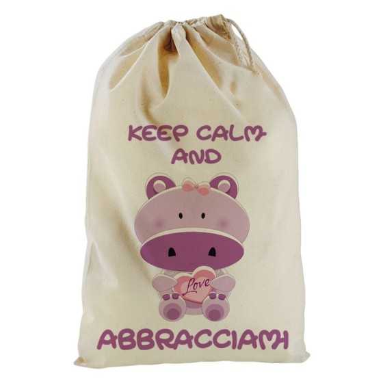 Sacchetto nascita bimbo keep calm and abbracciami Divertenti