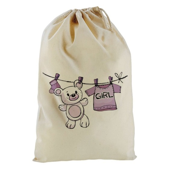 Sacchetto nascita bimbo boy girl con orsetto Divertenti