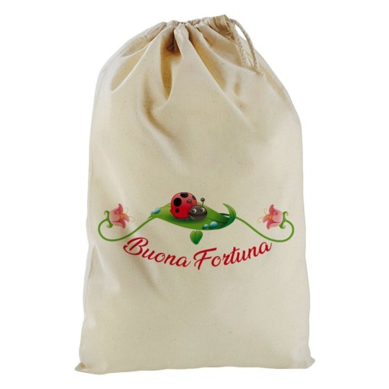 Sacchetto nascita bimbo buona fortuna coccinella Divertenti
