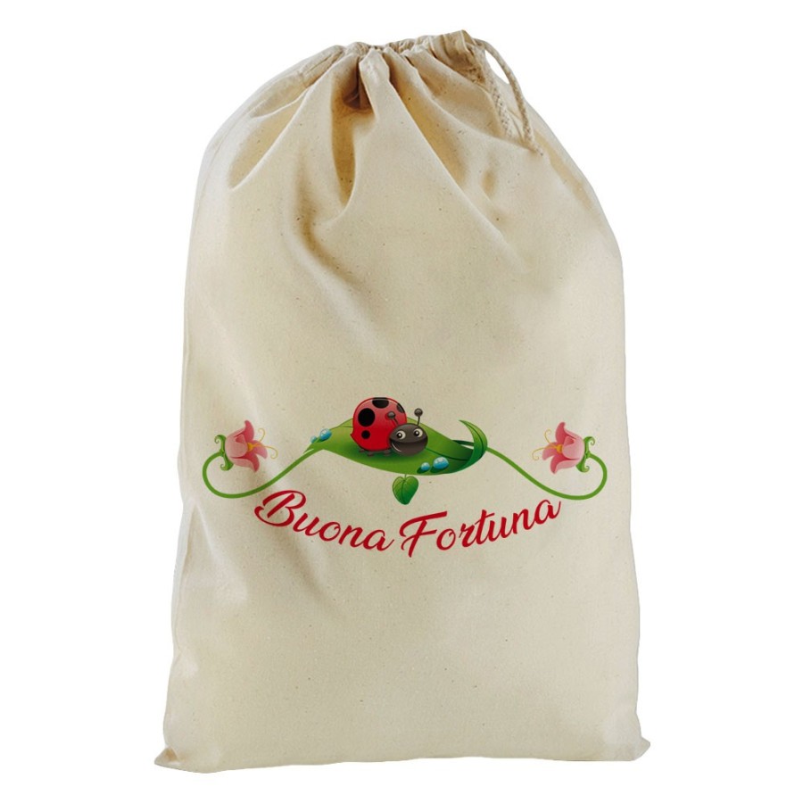 Sacchetto nascita bimbo buona fortuna coccinella Divertenti