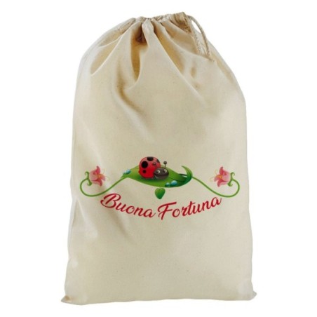 Sacchetto nascita bimbo buona fortuna coccinella
