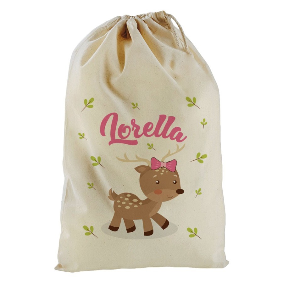 Sacchetto nascita bimbo personalizzato con nome baby cerbiatto Divertenti