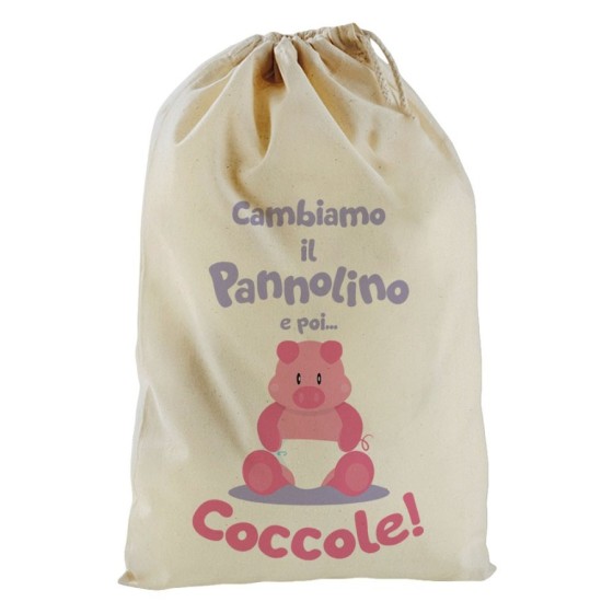 Sacchetto nascita bimbo cambiamo il pannolino e poi coccole Divertenti