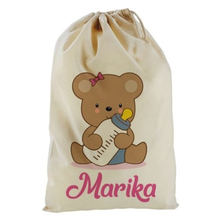 Sacchetto nascita bimbo personalizzato con nome baby bear