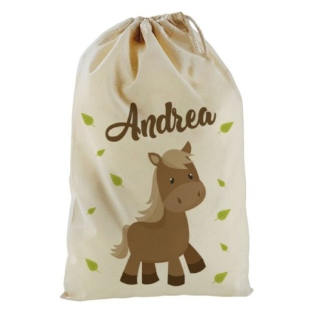 Sacchetto nascita bimbo personalizzato con nome baby pony