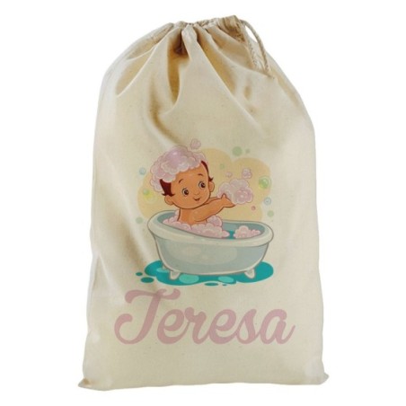 Sacchetto nascita bimba personalizzato con nome bimba...