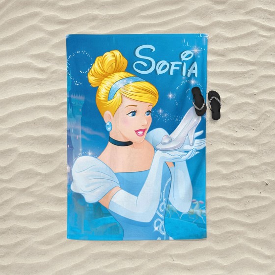 Telo mare personalizzato con nome cenerentola Cartoon 2