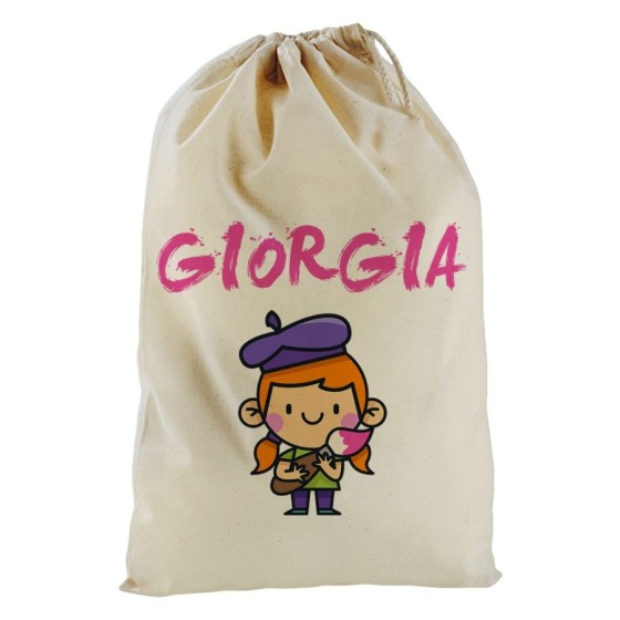Sacchetto nascita bimbo personalizzato con nome piccolo artista Divertenti