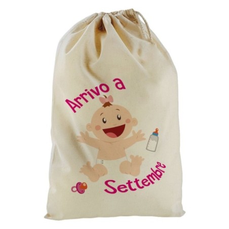 Sacchetto nascita bimbo personalizzato con mese bimbo...
