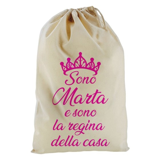Sacchetto nascita bimbo personalizzato con nome sono il re la regina della casa Divertenti