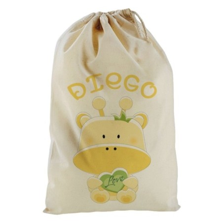 Sacchetto nascita bimbo personalizzato con nome giraffa