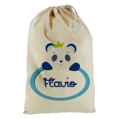 Sacchetto nascita bimbo personalizzato con nome panda