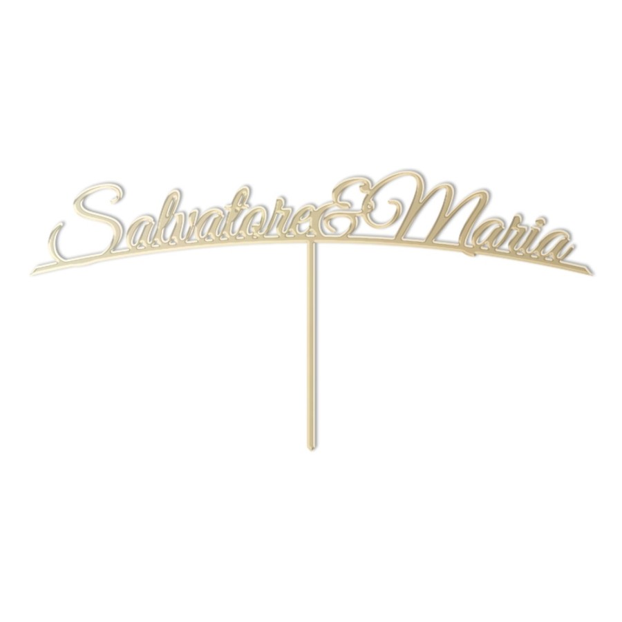 Cake topper matrimonio personalizzato con nomi in plexiglass Sposi