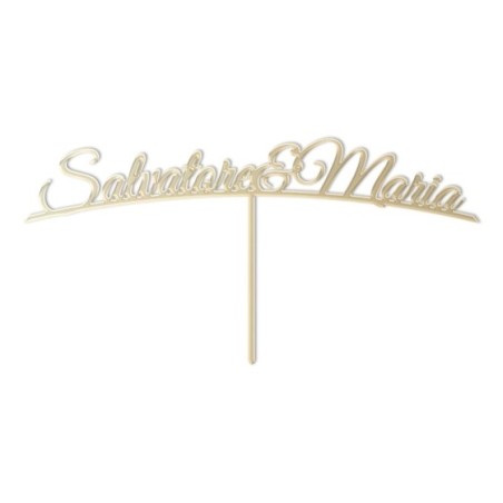 Cake topper matrimonio personalizzato con nomi in plexiglass Sposi
