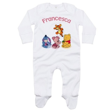 Tutina neonato personalizzata con nome winnie e tigro e...