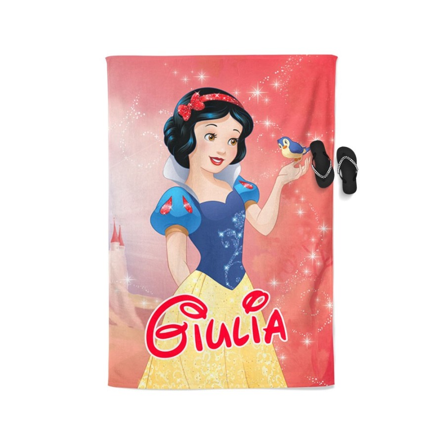 Telo mare personalizzato con nome biancaneve Cartoon