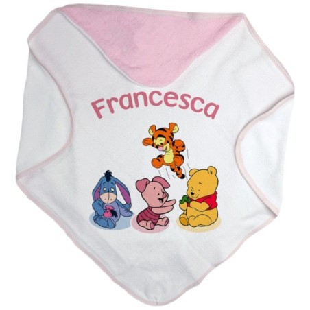 Accappatoio neonato personalizzato con nome winnie e...