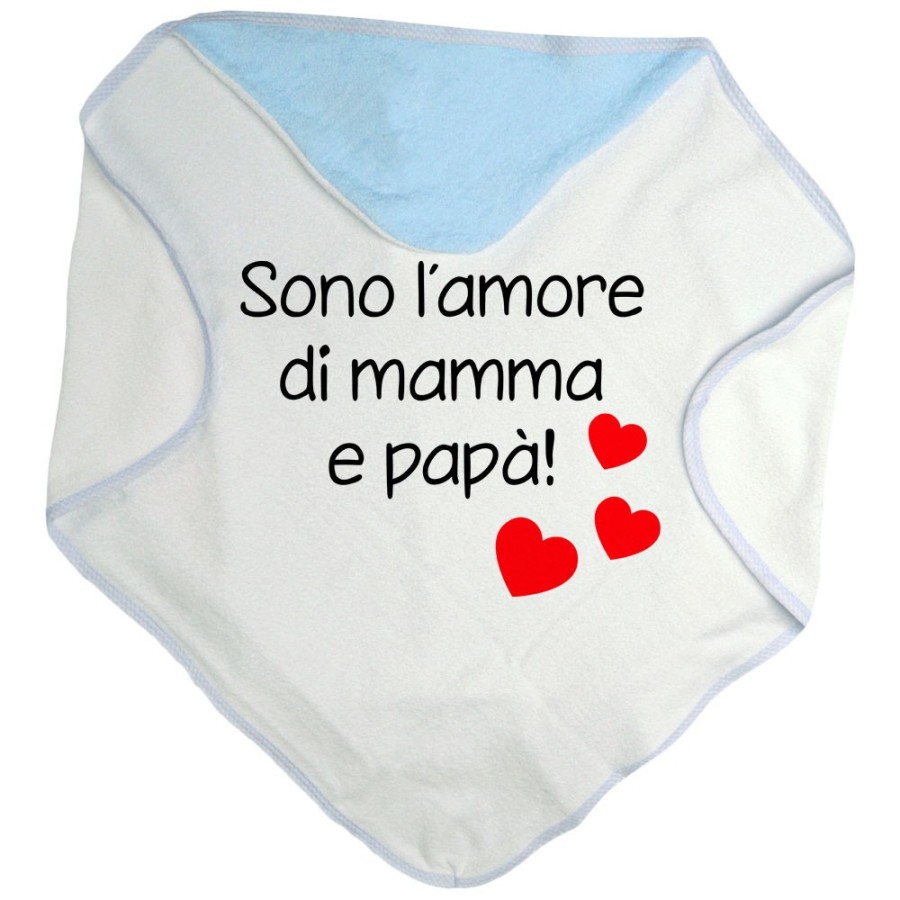 Accappatoio neonato sono l'amore di mamma e papà con cuoricini Per la famiglia