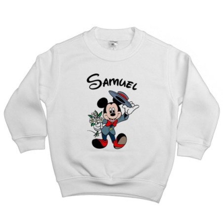 Felpa bambino personalizzata con nome topolino gentleman
