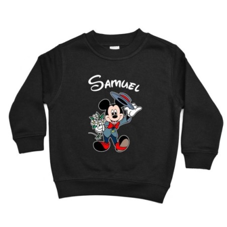 Felpa bambino personalizzata con nome topolino gentleman Cartoon