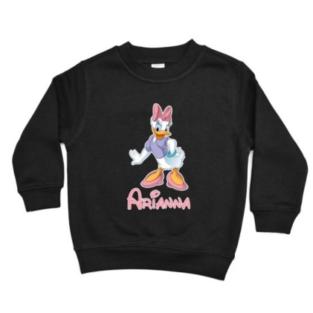 Felpa bambina personalizzata con nome paperina Cartoon
