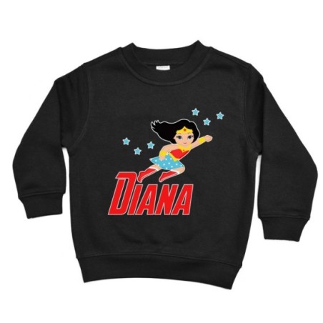 Felpa bambina personalizzata con nome baby wonder woman