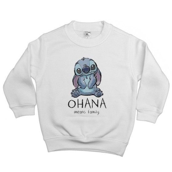 Felpa bambino con stitch ohana means family Cartoon