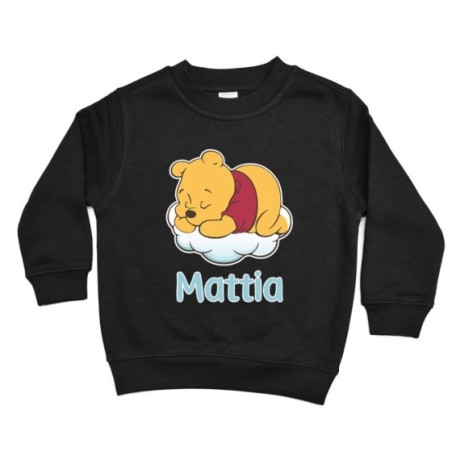 Felpa bambino personalizzata con nome sleeping winnie