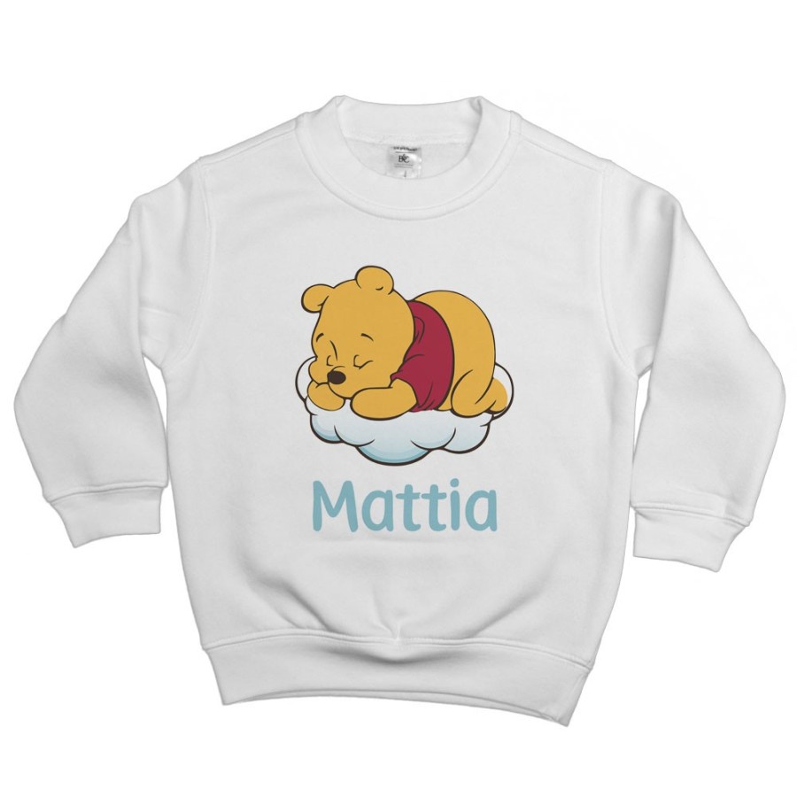 Felpa bambino personalizzata con nome sleeping winnie Cartoon