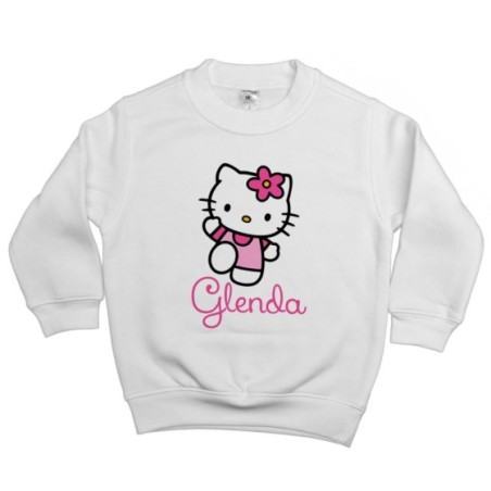Felpa bambina personalizzata con nome hello kitty