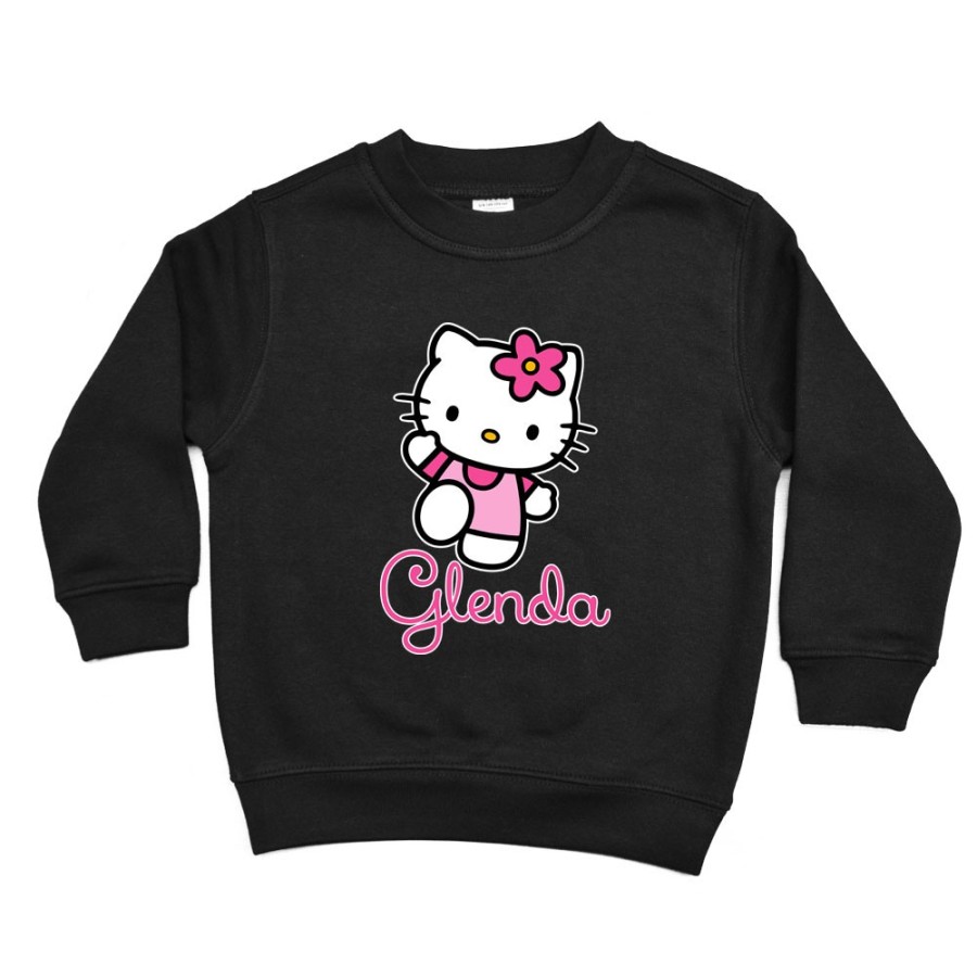 Felpa bambina personalizzata con nome hello kitty Cartoon