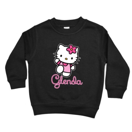 Felpa bambina personalizzata con nome hello kitty Cartoon