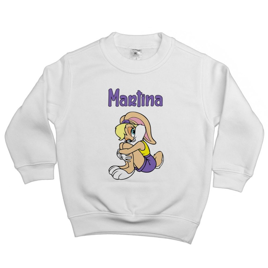 Felpa bambina personalizzata con nome baby lola bunny Cartoon