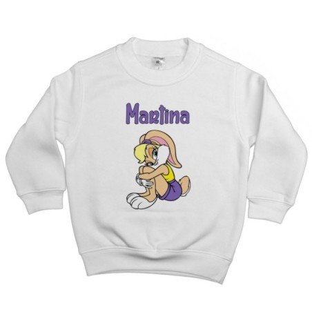 Felpa bambina personalizzata con nome baby lola bunny Cartoon