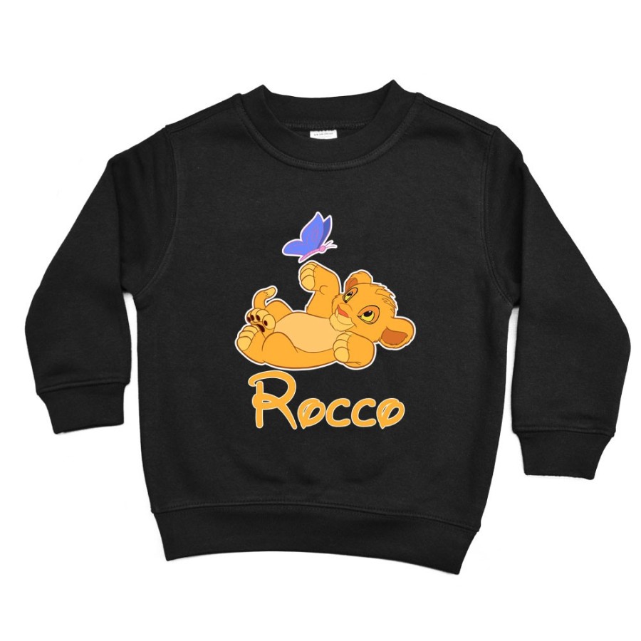 Felpa bambino personalizzata con nome simba Cartoon
