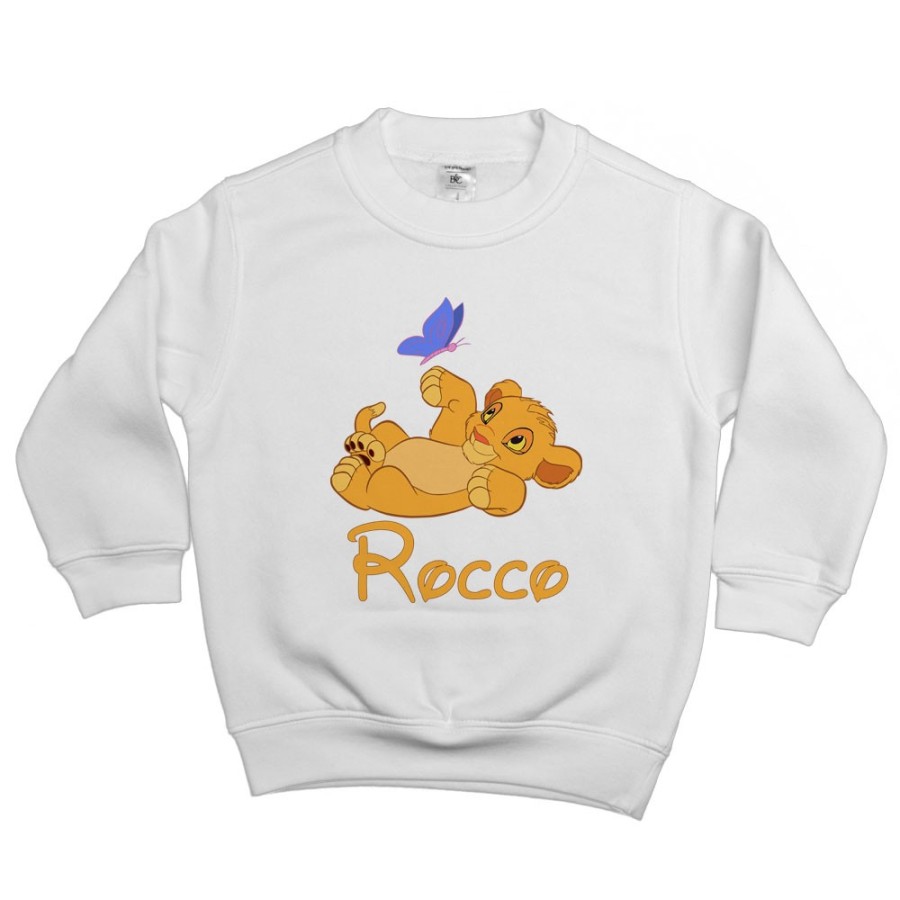 Felpa bambino personalizzata con nome simba Cartoon