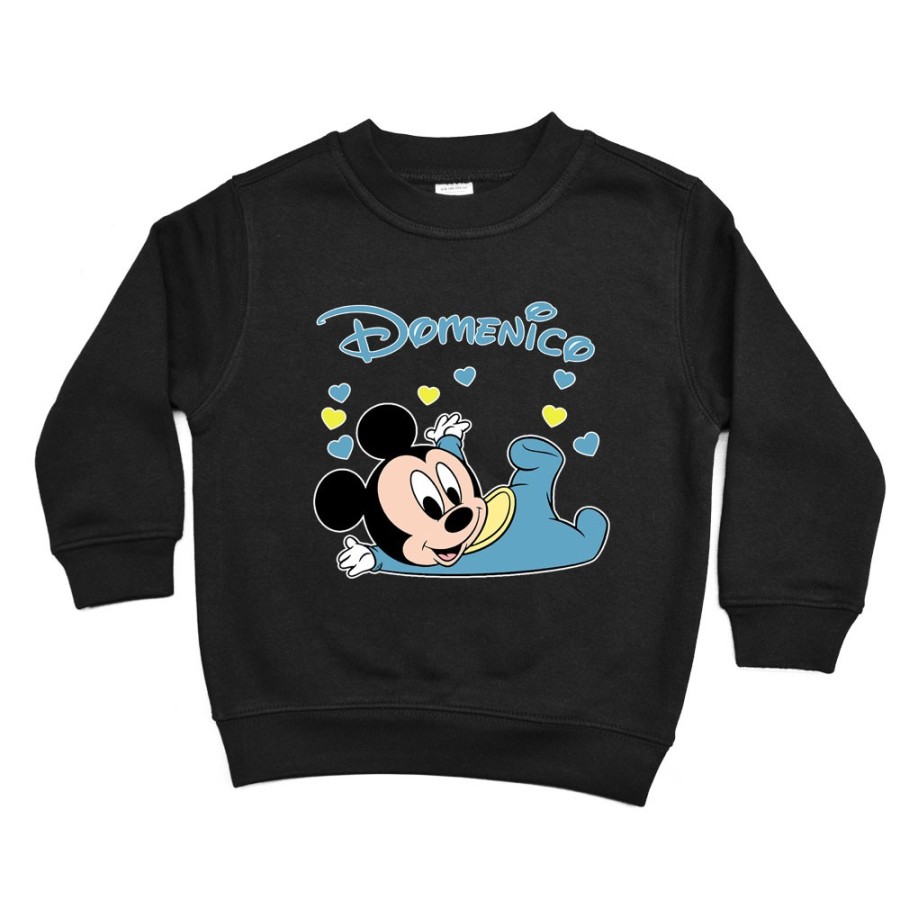 Felpa bambino personalizzata con nome baby topolino Cartoon