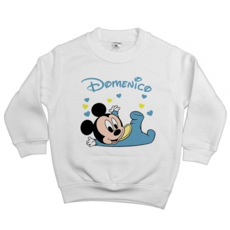 Felpa bambino personalizzata con nome baby topolino Cartoon